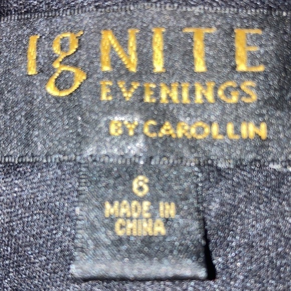 Ignite Black Sequin Stretch Sheer Flutter Short Sleeve Dress 6 - Picture 12 of 13